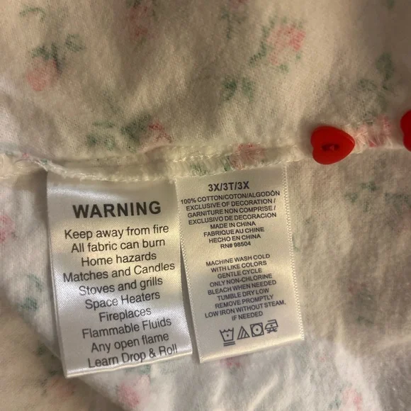 Lanz of Salzburg Cotton Flannel Nightgown 3X Pink Rose Cottagecore Prairie - Picture 9 of 10
